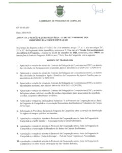 Edital 2ª Sessão Extraordinária 11 setembro de 2026