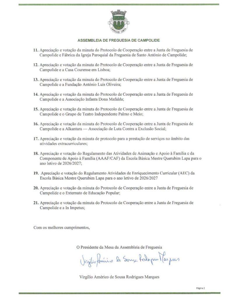 Edital 2ª Sessão Extraordinária 11 setembro de 2026