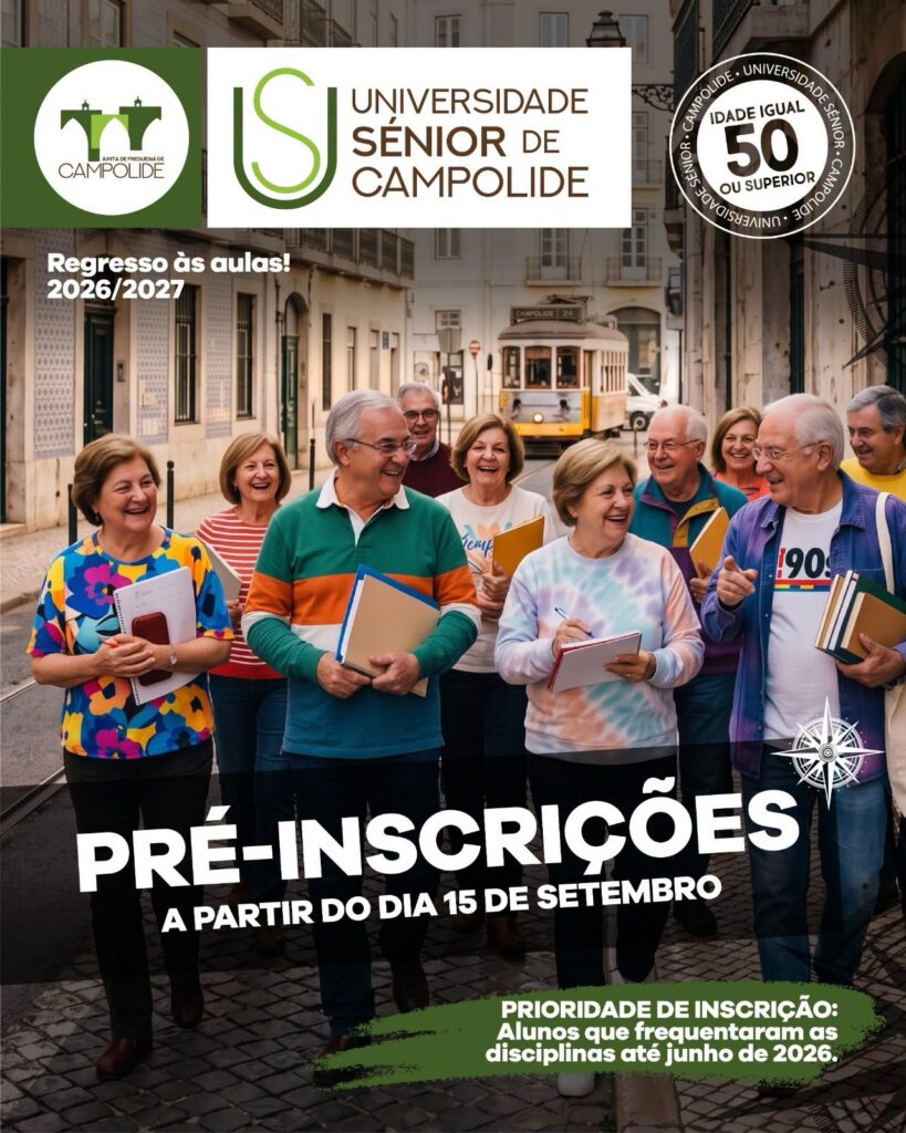 Pré-Inscrições Universidade Sénior 2026/2027