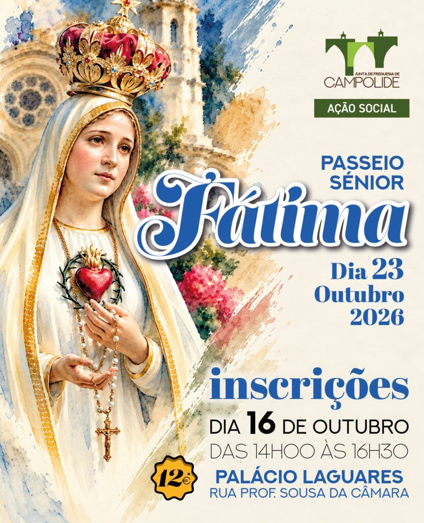 Inscrições Passeio Sénior a Fátima 2026